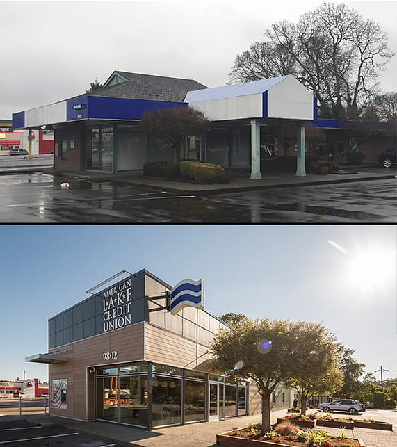 American Lake Credit Union Branch Transformation Design - Before and After