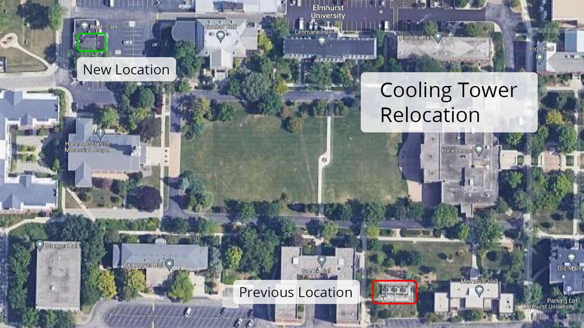 Elmhurst University Cooling Tower Relocation Diagram